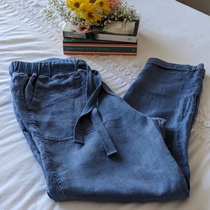 White Stuff Linen Pants, Blue, Size 4